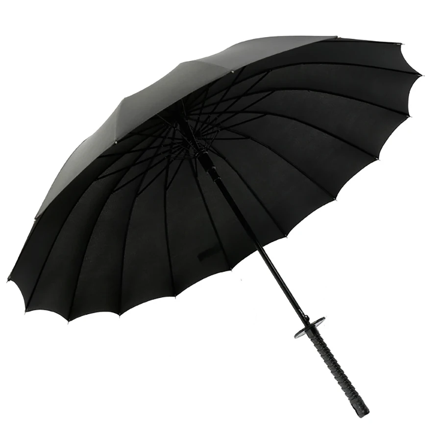 

Samurai Sword Cool Vintage Long Handle Umbrella Black Folding Anime Rain Big Umbrella Men Windproof Paraguas Katana Umbrellas 13