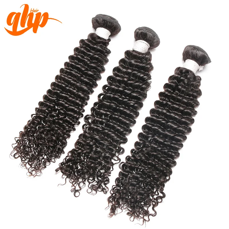 

qhp Hair Product Brazilian Virgin Hair Weave Bundle Kinky Curly 100% Human Hair 3pcs Lot Free Shipping Bundle Deal
