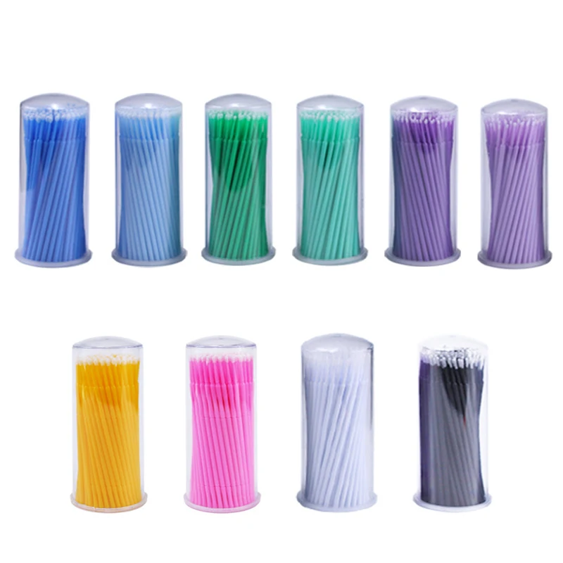

Disposable MicroBrush Eyelash Extension Tools Makeup Brushes Individual Lash Removing Tool Dental Coated Sticks S M L 400pcs