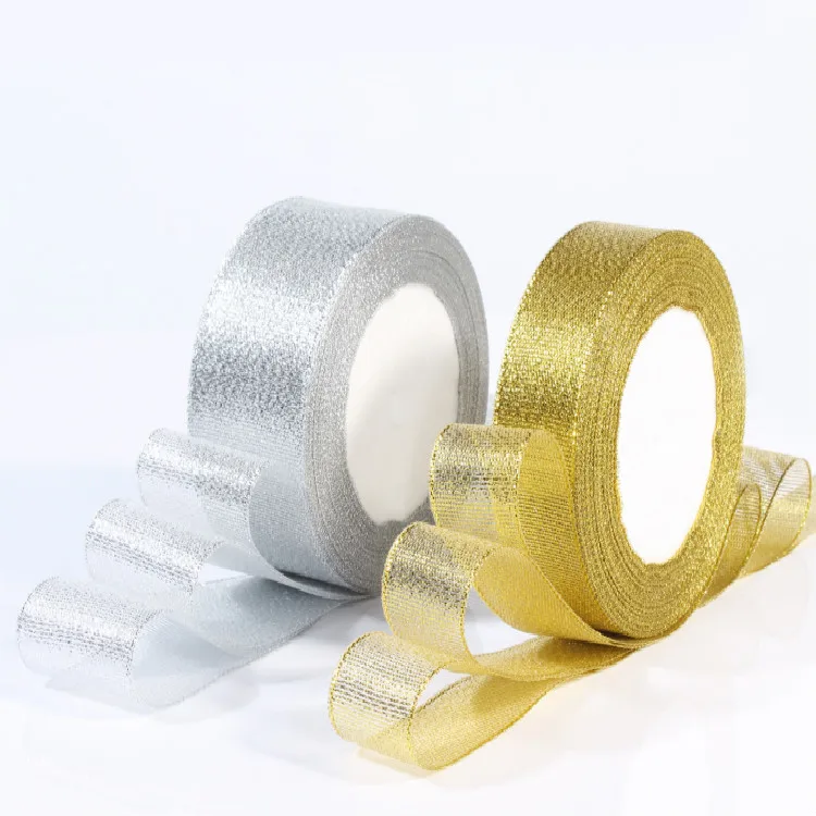 

1''25mm (22 meters/roll) Gold/Silver Onions Ribbon DIY Craft Decor Wedding Party Decoration Gift Wrapping Scrapbooking Supplies