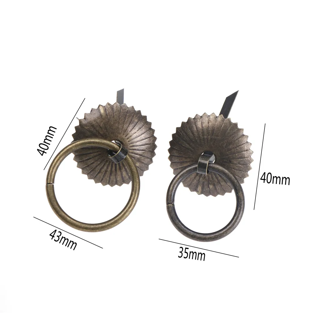Wardrobe Drawer Cabinet Knobs and Handles Furniture Brass Drawer Ring Pulls Handles Antique Cupboard Handle Pull
