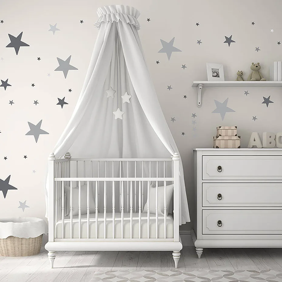 

Colorful stars polka dots vinyl sticker for wall nursery baby room decor art murals removable waterproof wallpaper home decor