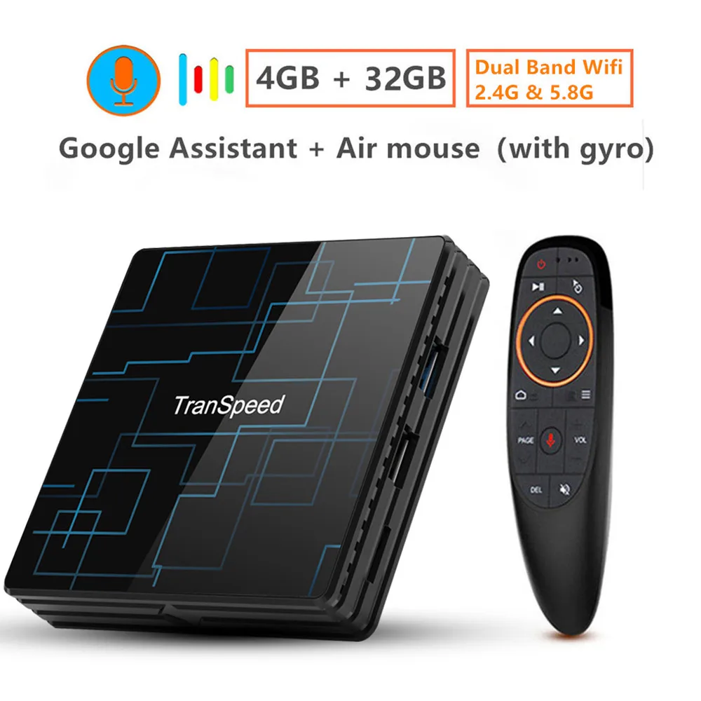 TR99 мини+ Android 9,0 ТВ приставка Google Assistant RK3318 4K 3D Utral 4G 64G tv Wifi медиаплеер Play Store быстрая IP ТВ приставка - Цвет: 4G 32G with Voice