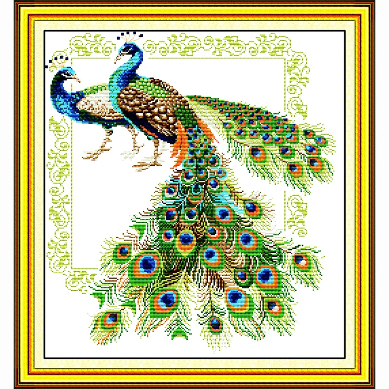 Buy Lucky peacocks 14ct counted embroidery set
