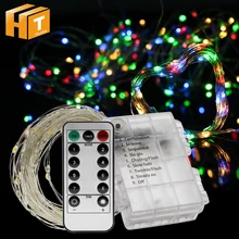 Светодиодные фонари на батарейках 5м 50LED / 10м 100LED Освещение String Наружное внутреннее