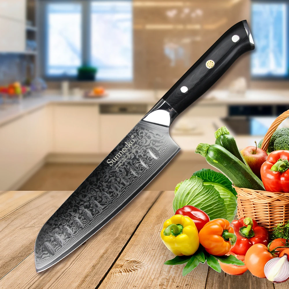 Buy SUNNECKO 7" inch Santoku Kitchen Knives Cutting