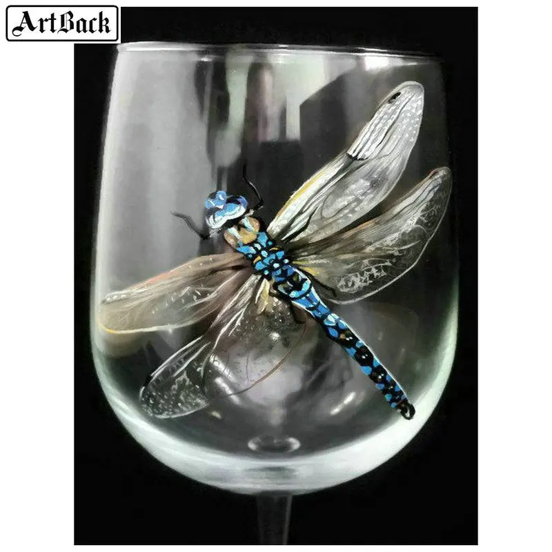 

5d diy diamond painting cup dragonfly full square / round drill crystal mosaic 3D new arrival diamond embroidery kit