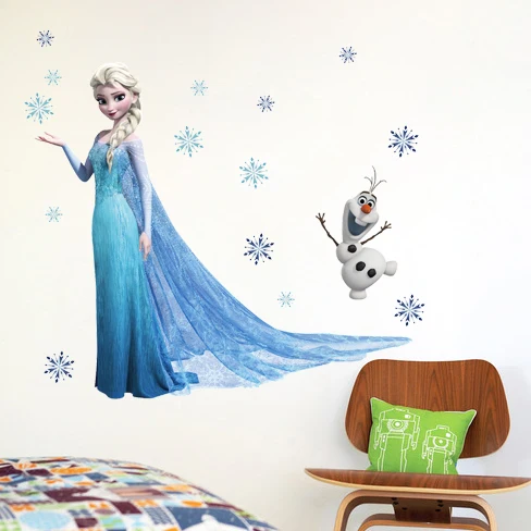 Image PVC Cartoon Snow Queen Elsa Decorative Wall Sticker Girls Home Decoration Wall Decals for Kids Rooms Poster Wallpaper Kids