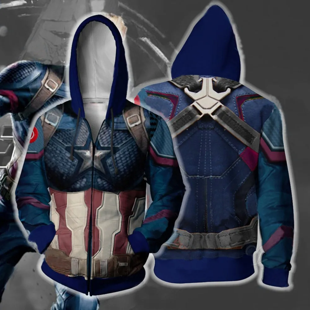 

Marvel The Avengers 4 Endgame Quantum Realm Cos Captain America ron Man Hawkeye Hoodies Men Hooded Avengers End Game Sweatshirt