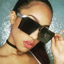 Мода 2017 г. Женские Ретро Крупногабаритные зеркальные дизайнер Солнцезащитные очки для женщин очки