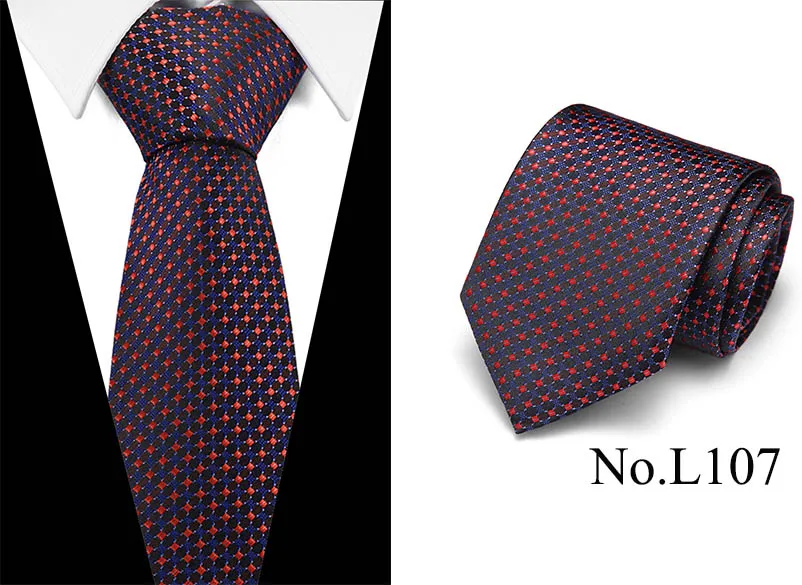 Роскошные 7 см Для мужчин; классический галстук шёлковый жаккардовый тканый клетчатый полосатый Cravatta галстуки человек деловой, для жениха