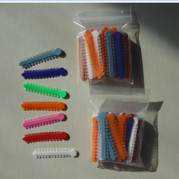 Bag Dental Orthodontic Ligature Ties Colorful Rubber Band Elasticin