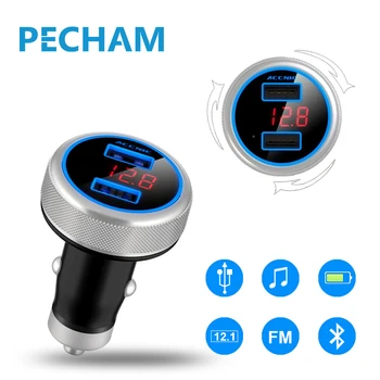 

Bluetooth FM Transmitter Car MP3 Player Voltage Monitor Handsfree Quick Car Charger 3.2A output Dual usb Support U disk music