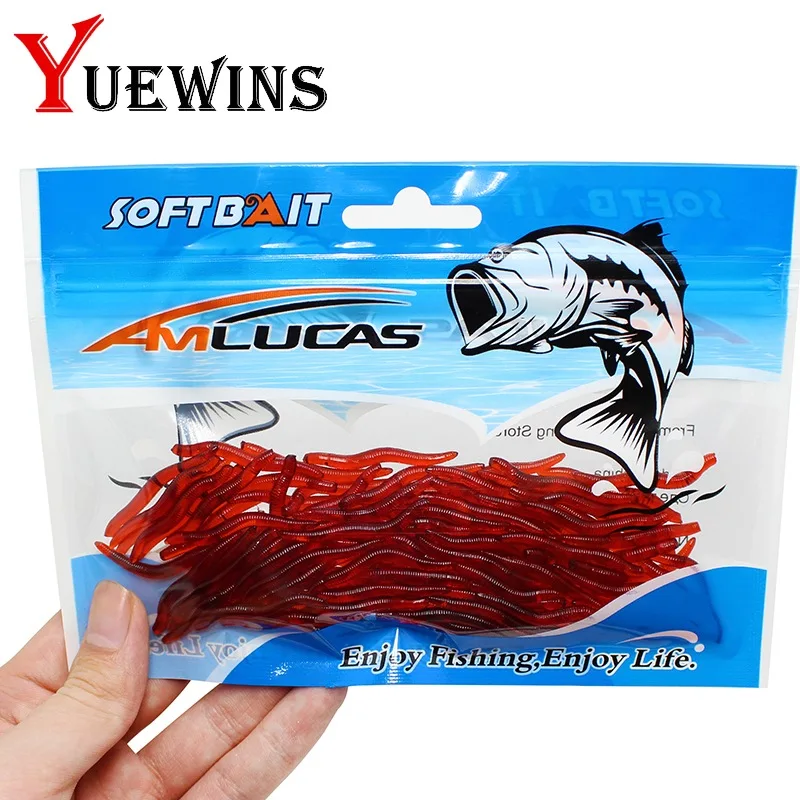 Yuewins 100 шт./лот Мягкая приманка для рыбной ловли имитация дождевого червя