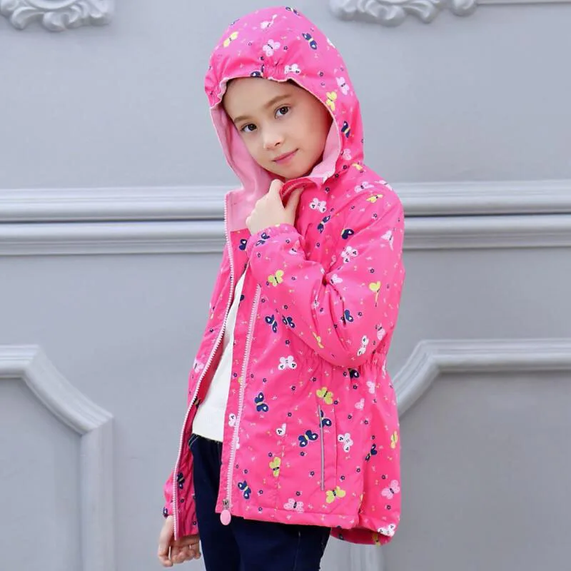 

Spring Autumn Children Kids Jackets Coats Baby Girls Windproof Waterproof Jackets Girls Double-deck Polar Fleece Jackets Outwear