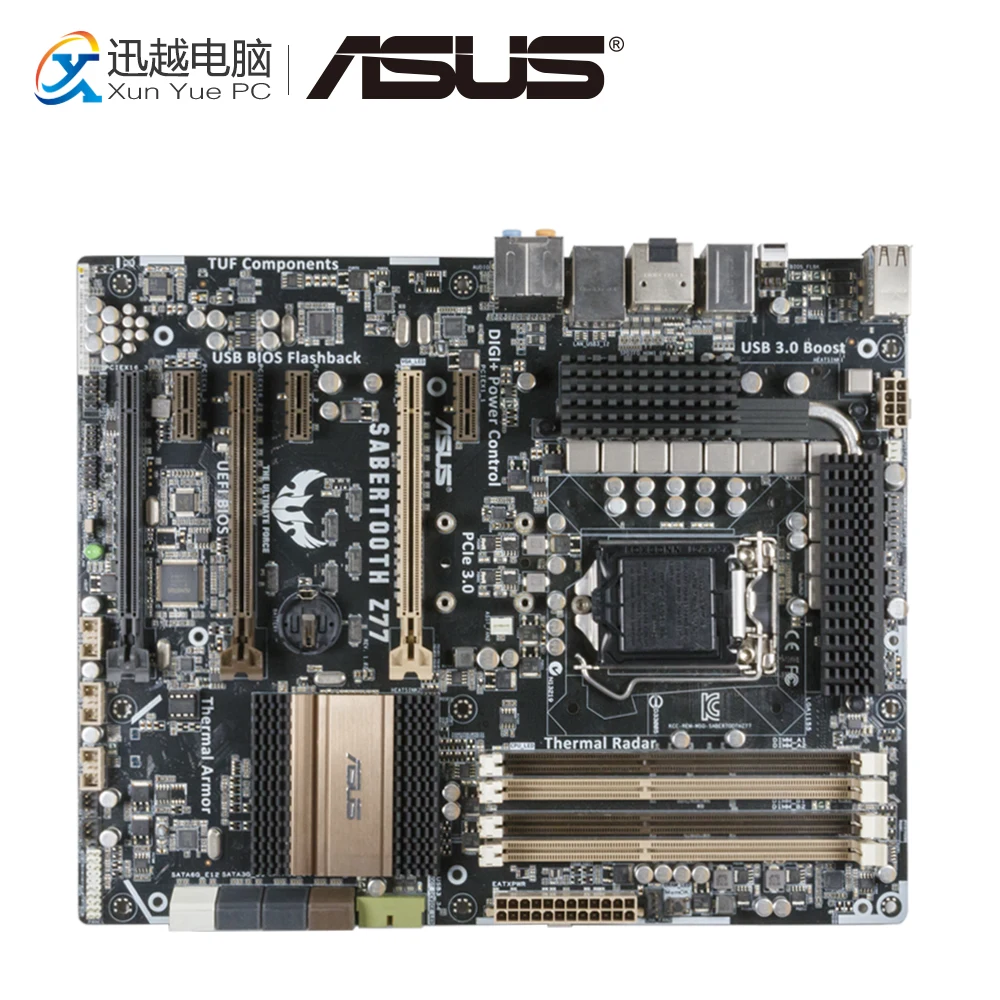

Asus SABERTOOTH Z77 Desktop Motherboard Not Include Thermal Armor Z77 LGA 1155 For i3 i5 i7 32GB ATX Original Used Mainboard