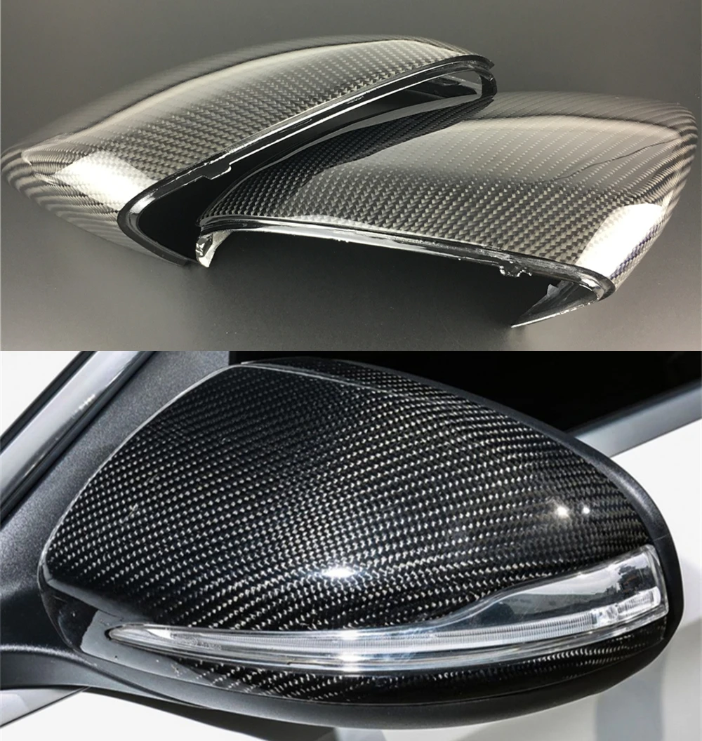

Car Carbon Fiber Rearview Mirror Cover For Benz C CLASS W205 E CLASS W213 GLC X253 Replacement LHD