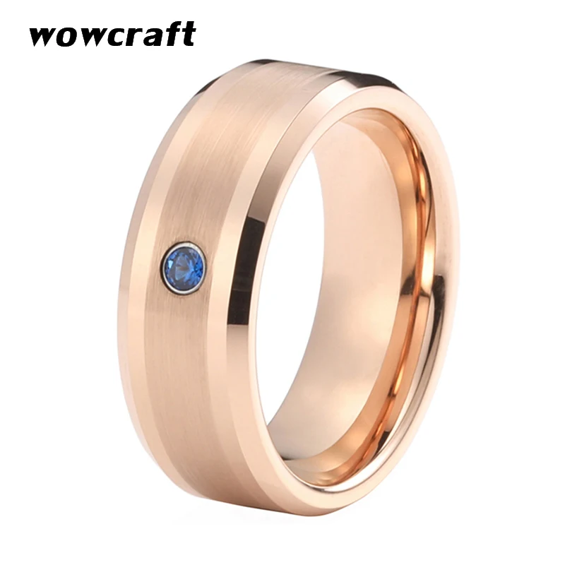 

Tungsten Carbide Ring For Men Women Cubic Zirconia Anniversary Wedding Engagement Band Size 5 to 15