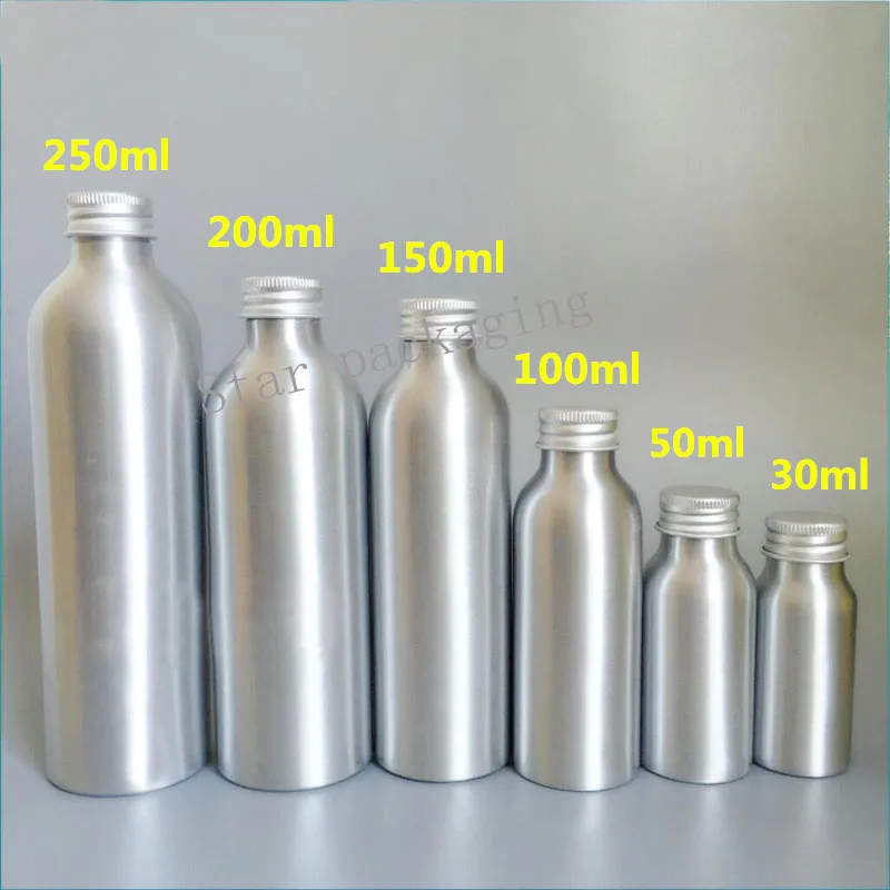 

10pcs 30ml 50ml 100ml 150ml 250ml Perfume Aluminum Bottles Refillable Small Large Metal Empty LotionContainers