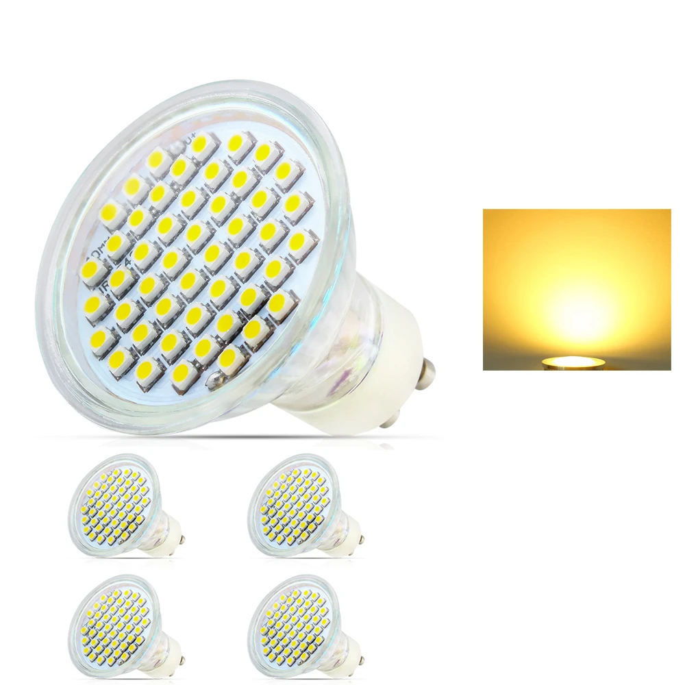 4x LED лампада лампа GU10 2835 SMD 3 Вт AC220V 240 В Светодиодный прожектор лампы теплый/холодный белый Светодиодный лампочки с Детская безопасность