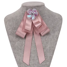 Милый бант с кристаллами блесток лук Синяя атласная лента галстук-бабочка для женщин Свадебные кисточкой галстуки ткань булавка для одежды розовый галстук-бабочка Duftgold