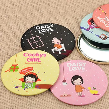 

Free ship!1=30pc!cartoon girl style Cosmetic mirror / sweet Korean girl makeup pocket mini mirrors / portable mirror