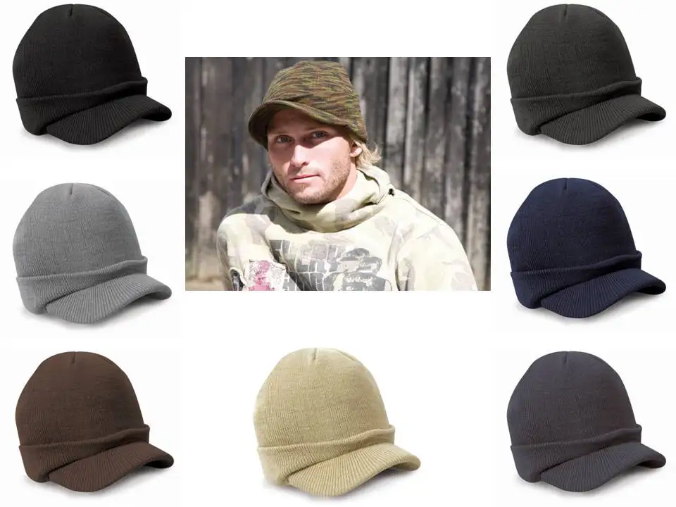 Кепка в армейском стиле, осенние и зимние уличные теплые шапки для мужчин и женщин, вязаная одноцветная Кепка, кепка, солнцезащитный козырек, камуфляжная шапка Gorros