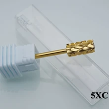 Очень хорошего качества! Твердосплавное золотое покрытие ногтей сверло небольшое сверло для электрических маникюрные машинки пилочки для педикюра Инструменты для ногтевого салона