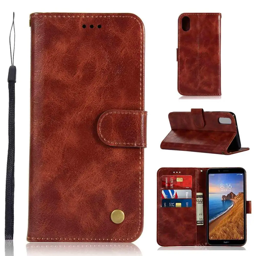 Magnet Flip Wallet Book Shockproof Phone Case Leather Cover On For Xiaomi Redmi 7A 7 A Redmi7A Redmi7 Global 3 16/32/64 GB Xiomi - Цвет: Wine Red