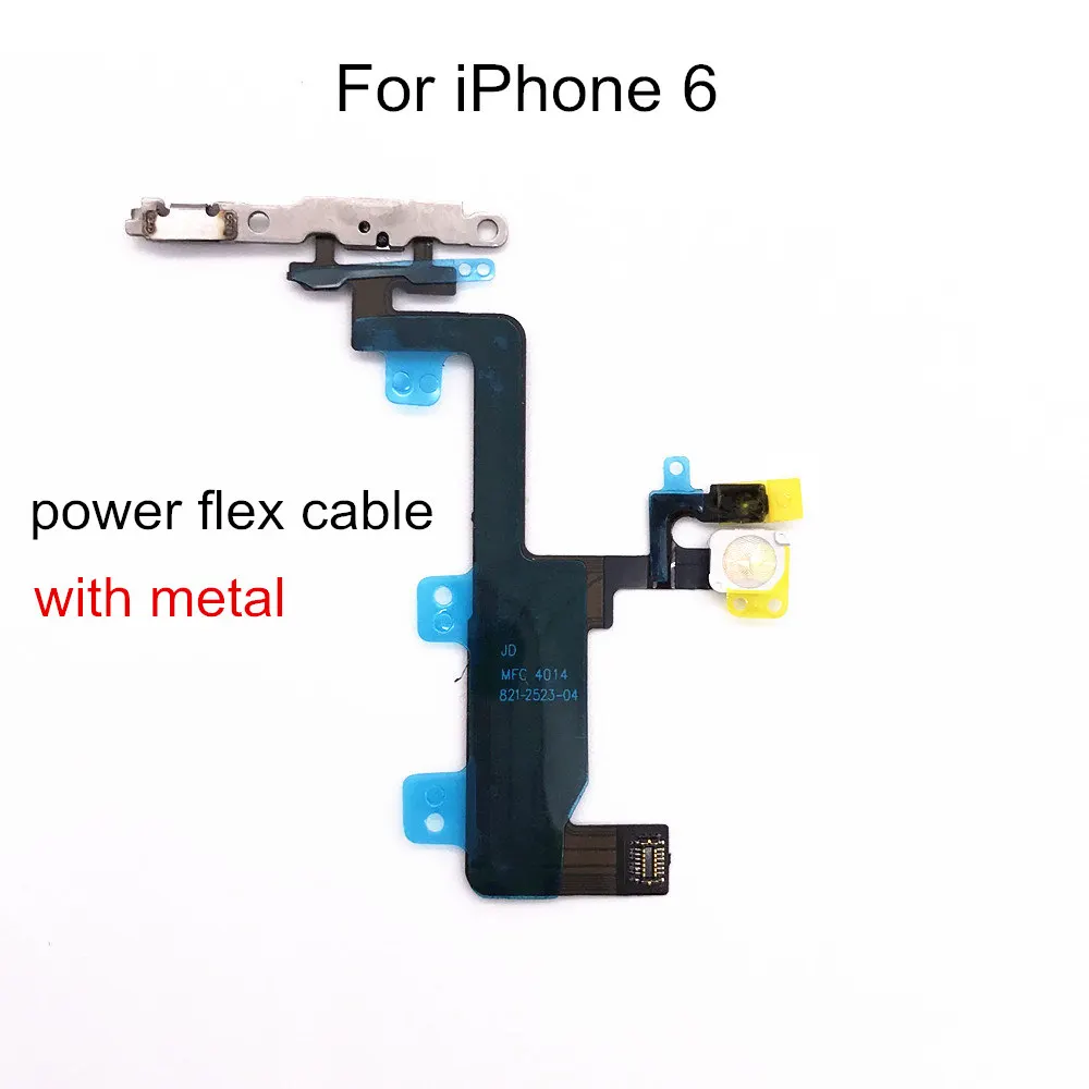 1 Piece Power Flex Cable with Metal For iPhone 5 5S SE 6 6S 7 8 Plus X Volume Switch On Off Button Spare Part Replacement