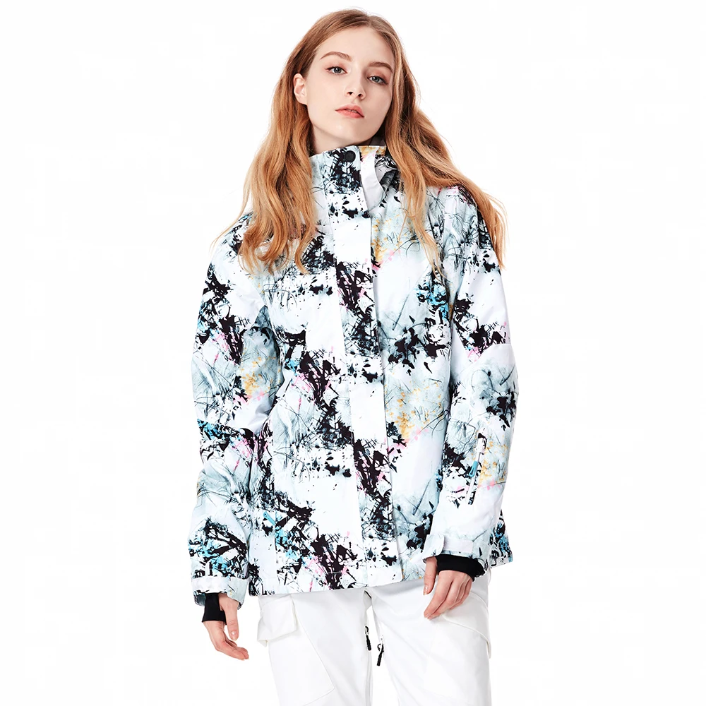 GSOU الثلوج تزلج سترة النساء معطف الجليد الثلج للماء سترة تزلج الرياضية تنفس سوبر الدافئة الشتاء بدلة تزلج معاطف