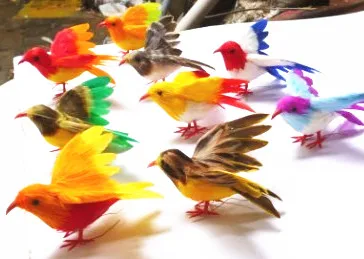 

simulation colourful bird 12x15cm foam&feathers spreading wings birds one lot/6 pcs handicraft prop,garden decoration gift p2579