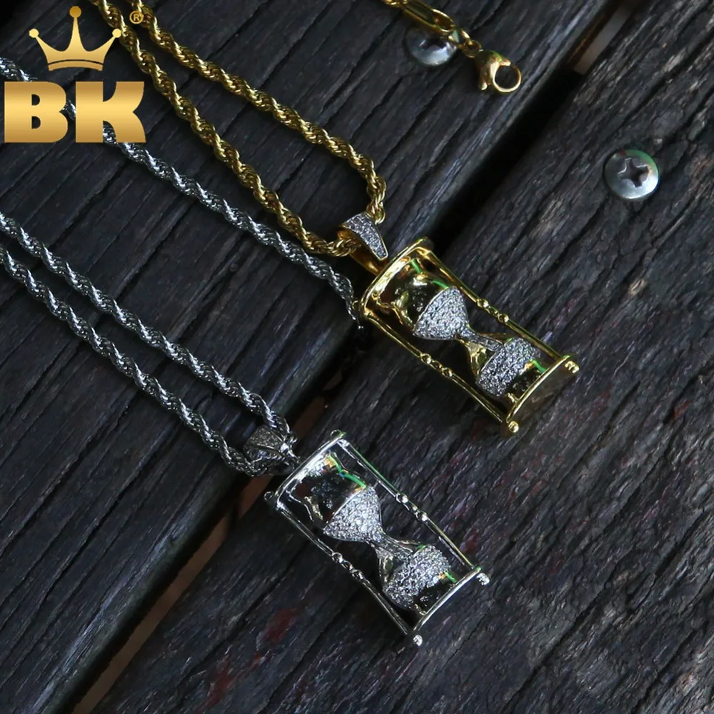 Шикарные ожерелья с рисунком KING Hourglass модные в стиле хип хоп микрозакрепкой