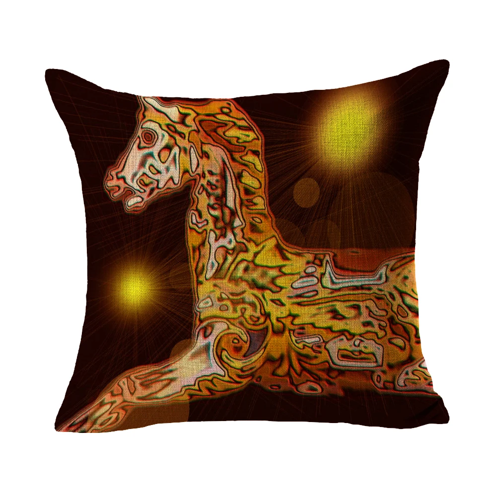 Абстрактное искусство секция лошади подушки с узором льняное покрывало диванная подушка для дивана подушечка диванная подушка для Домашний декор автомобиля подарок - Цвет: Лиловый