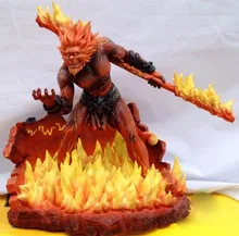 Action Figure LOL online Game Role Wukong the Monkey King Warrior Assassin 28cm PVC Fire Volcano toys Model Anime kids gift