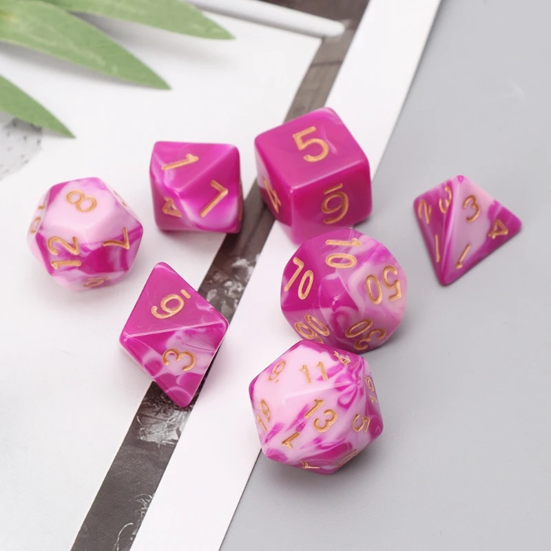 7 шт. Набор двусторонних игральных костей D4 D6 D8 D10 D12 D20 для подземей и дракона D &