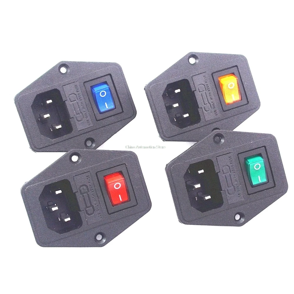 

Hot 10A 250V Inlet Module Plug Fuse Switch Male Power Socket 3 Pin IEC320 C14 New