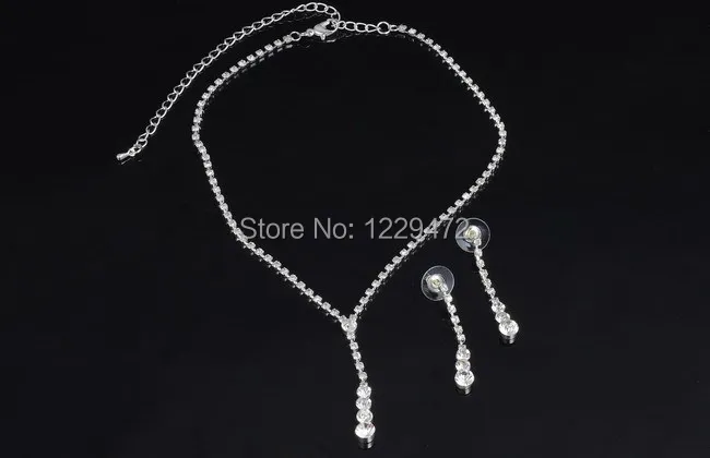 Crystal-Tennis-Drop-Necklace-Set-14-17-Silver-Bridal-Bridesmaid-Jewelry-sets-Rhinestone-Necklace-Earrings (2)