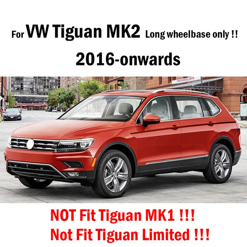 Обновленные кожаные автомобильные коврики для VW Tiguan II MK2, длинная колесная база, версии,,, Заказные накладки для ног, автомобильный коврик