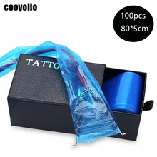 100 шт 80*5 см одноразовые татуировки зажим шнура рукава безопасности медицинские синие пластиковые чехлы Сумки профессиональный тату-аксессуар
