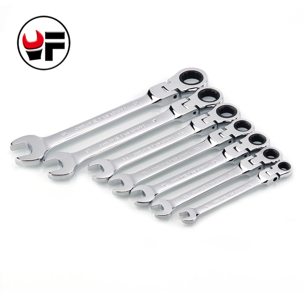 

YOFE 8-19mm 7pc Flexible Head Ratchet Spanner Combination wrench a set of keys ratchet handle tools torque wrench Tool gifts