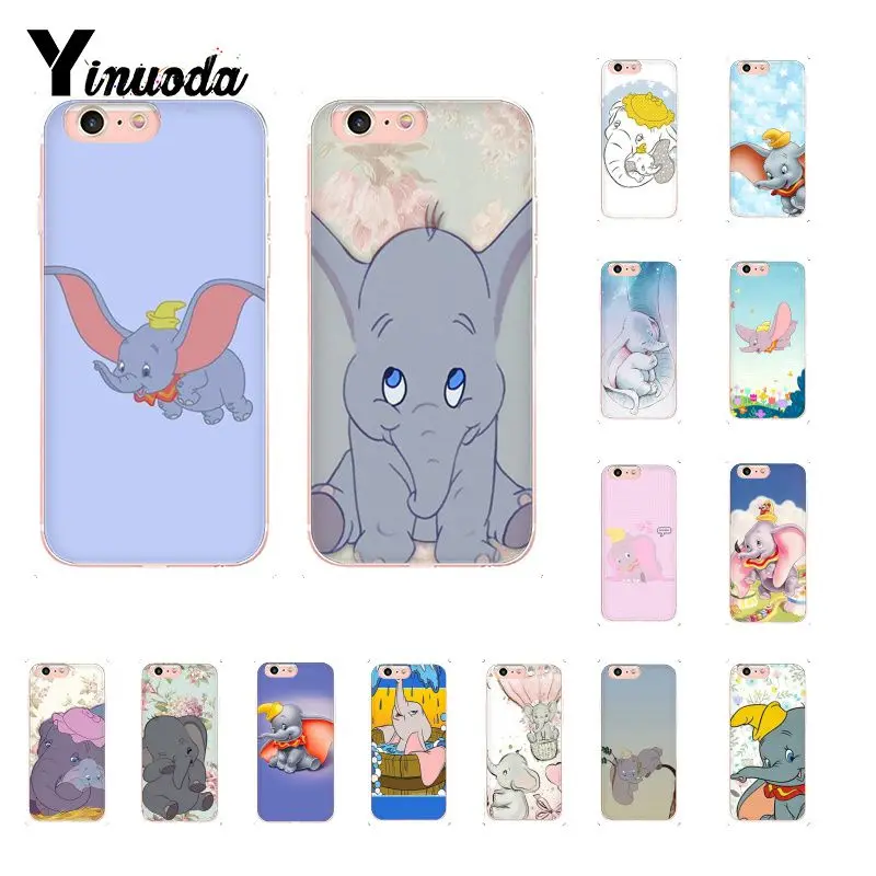 

Yinuoda Cute Dumbo little elephant DIY Painted Phone Case for iPhone 8 7 6 6S Plus X XS MAX 5 5S SE XR 10 Cover