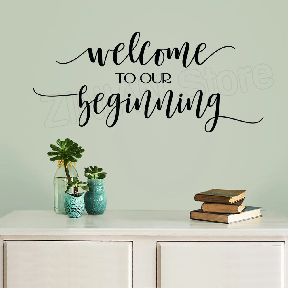 Welcome To Our Beginning Vinyl Wall Words Stickers Housewarming