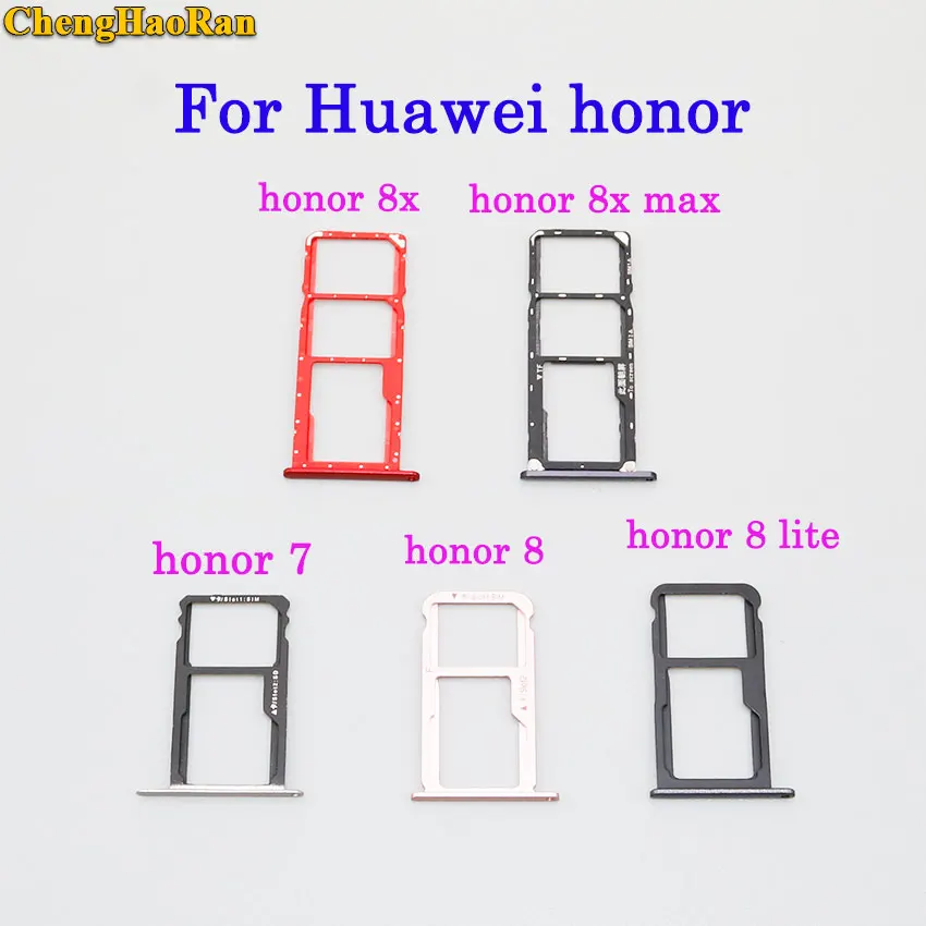 ChengHaoRan SIM Card Tray + Micro S D Card Tray for Huawei Honor 7-8-8X-8X max -8 lite repair parts 
