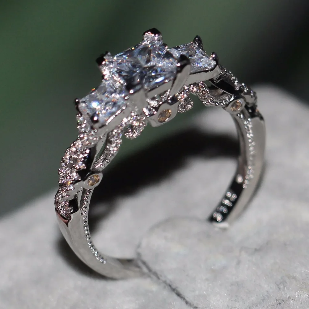 Большая распродажа, женское белое круглое кольцо, роскошное кольцо из стерлингового серебра 925, винтажная Свадебная лента, обещание на помолвку, кольца для женщин