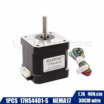 

Free shipping 1PCS Nema17 Stepper Motor 42 motor Nema17 motor 40N.CM 1.7A 17HS4401S motor 4-lead for 3D printer