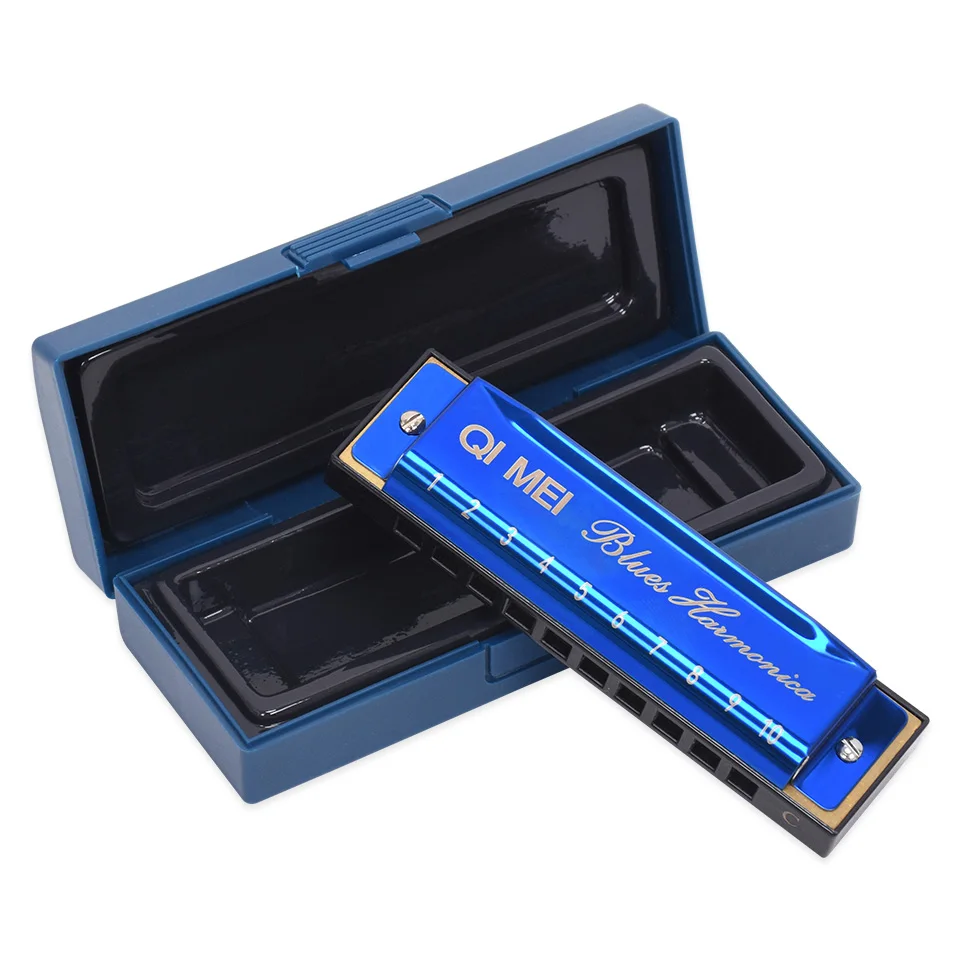 QIMEI Harmonicas 10 Holes 20 Tone Key of C Blues Color Blues Jazz Rock