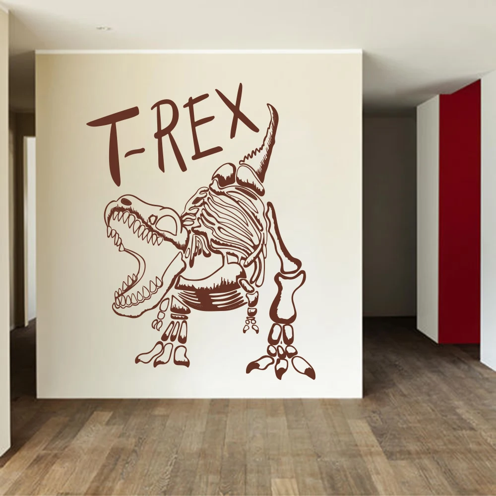 Большой T Rex динозавр скелет наклейка на стену для мальчика детской комнаты Парк