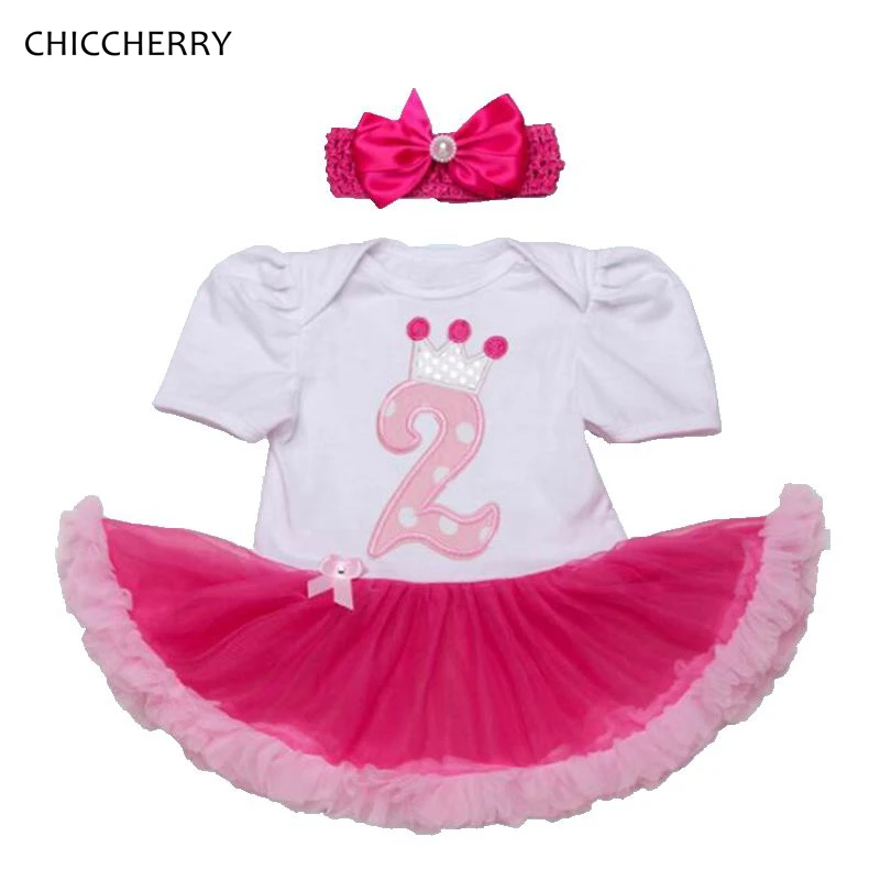 

2 Years Girl Baby Birthday Dress Headband Kids Clothes Conjunto Infantil Menina Toddler Birthday Tutu Outfits for Girls Clothing