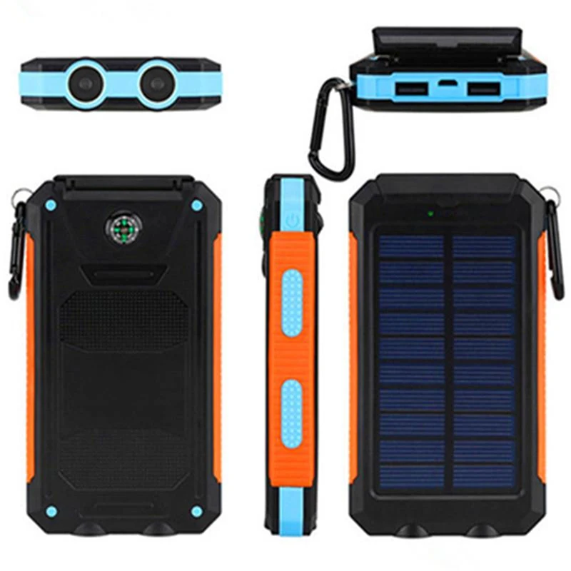 

1Pc Waterproof 50000mAh Solar Panel LED Dual USB Ports + No Battery DIY Power Bank Case Battery Charger Kits Box